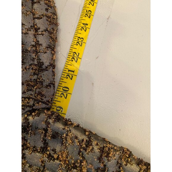 Chicos Houndstooth Blazer Jacket Metallic Brown & Tan Small Chicos Size 0 - Picture 7 of 10